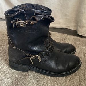Golden Goose black biker boots with braid detail. Great used condition.